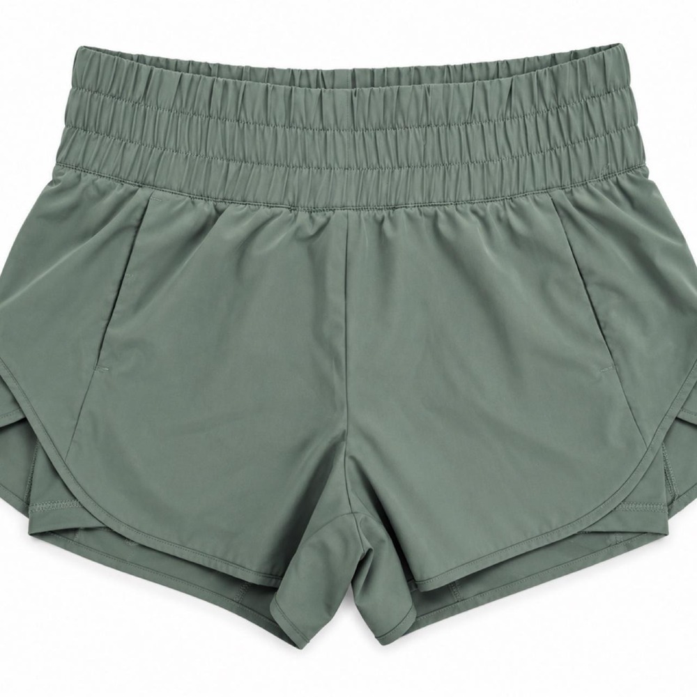 AVIA Sage Green 2-in-1 Running Shorts High Rise Size Small